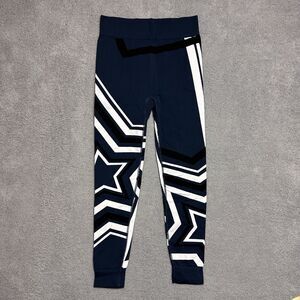 Sweaty Betty Womens Medium Blue Festive Star Ski Base Layer Leggings Seamless